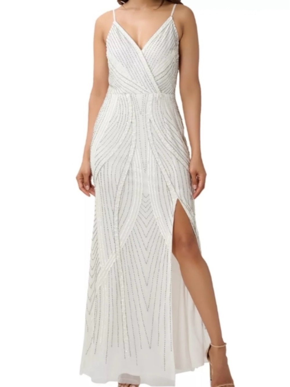 Adrianna Papell Formal Strappy Sequin Gown